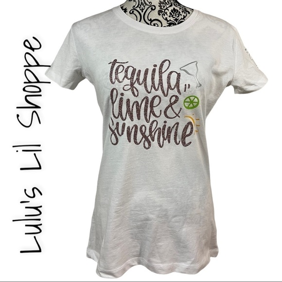 Tequila lime and sunshine white fitted tee - Picture 1 of 10
